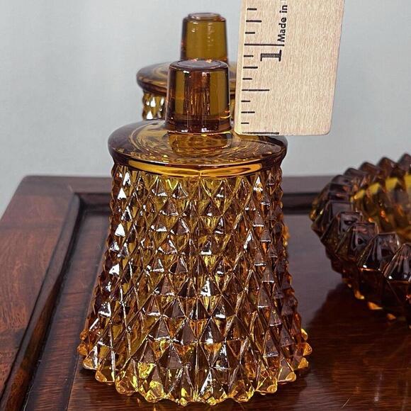 Home Interiors HomeCo (1}Votive Diamond‎ Cut Amber Peg Setting - Picture 1 of 9